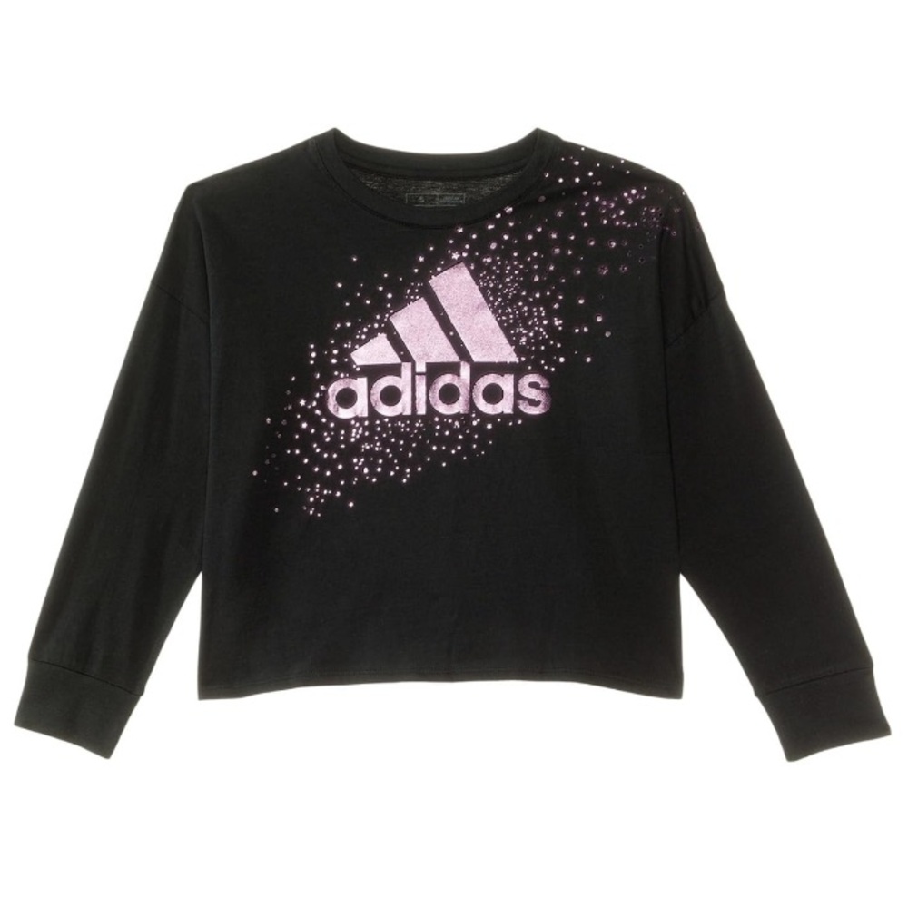 adidas Girls' Long Sleeve Waist Crew Neck Tee(Big Kid)